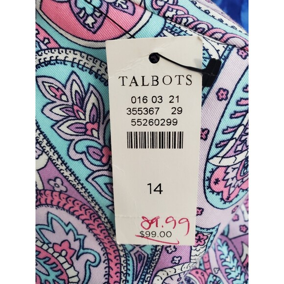 Talbots Perfect Crop Pant Cotton Blend Paisley Size 14 NWT - Picture 5 of 7